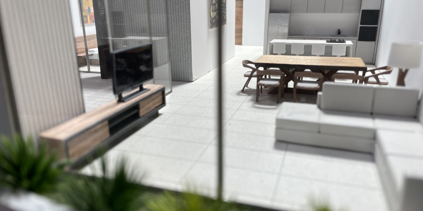 Maqueta detalle con mobiliario cancun kido kerse
