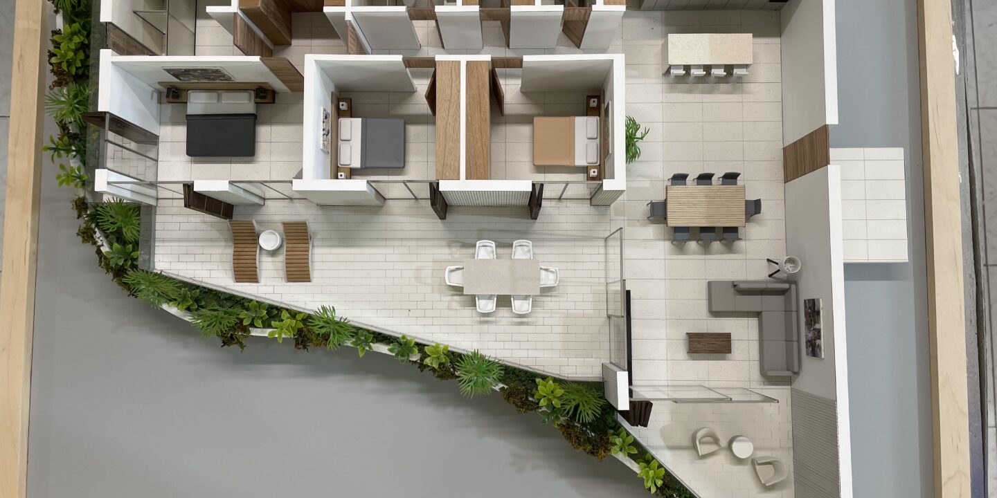 Maqueta de departamento tipo mobiliario cancun kido kerse